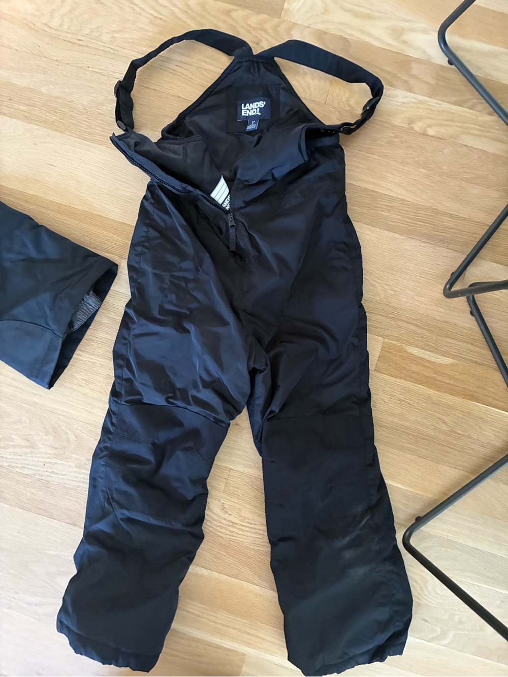 Lands' End Women's Black Insulated Snow Bib Pants
